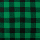 Wide printed flannelette - JASPER - Buffalo plaid - Green