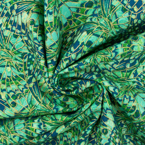 Printed Cotton - LUMINOSITY - Butterfly - Green
