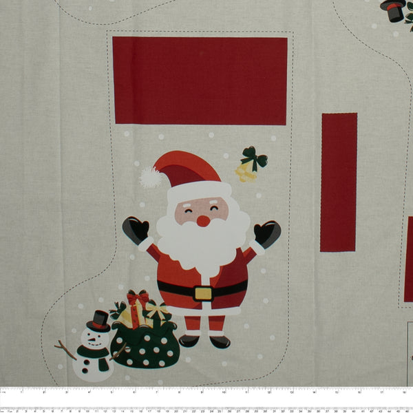 Christmas Stocking - Panel Santa 44" x 30" (115cm X 77cm) - White