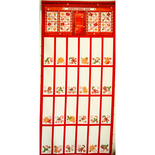 Holiday panels - Advent calendar panel  20" x 45" ( 50cm x 115cm) - Red