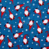 Flanellette de Noël - Gnomes - Bleu foncé