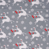 Christmas Flannelette - Reindeer - Grey