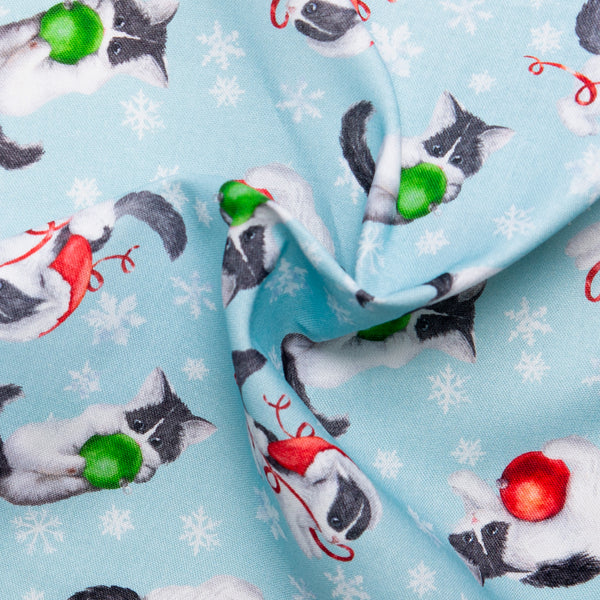 Jingle Pets Print - Cats / Ornaments - Blue