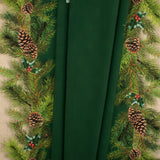 Tissu de nappe des Fêtes - Pomme de pin - Vert