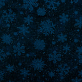 Printed Cotton - FATHER CHRISTMAS - Snowflakes - Navy