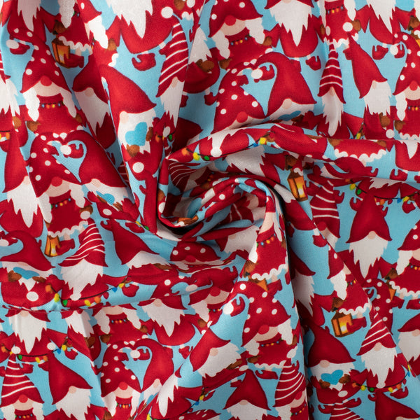 Printed Cotton - MERRY GNOMEVILLE - Chillin with my Gnomies - Blue