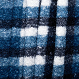 Tissu bouclé à carreaux pour veste - ALESSANDRA - Bleu