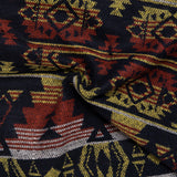 Tissu fil teint pour manteau - NAVAJO - Noir / Jaune / Brun