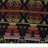 Tissu fil teint pour manteau - NAVAJO - Noir / Jaune / Brun