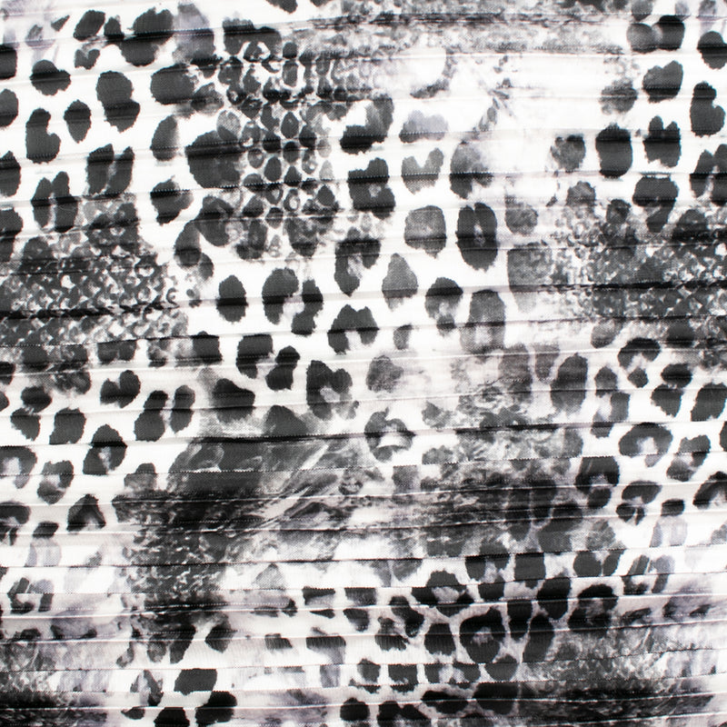 Printed Polyester - WILD LIFE - Leopard - White