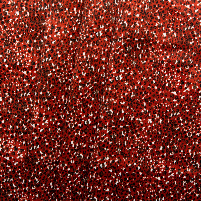 Satin Velvet  - Leopards - Red