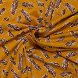 European Printed Knit - SOPHIA - Feathers - Mustard