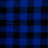 Flanelle grande largeur carreaux - BUFFALO - Bleu/Noir