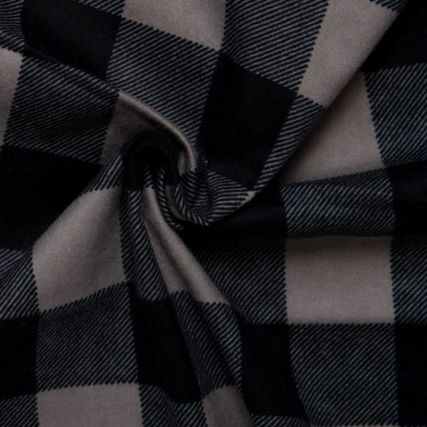 Check Wide Flannel - BUFFALO - White/Black/Grey