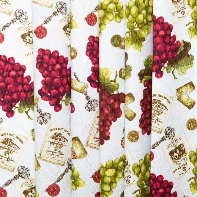 Printed Cotton - AFTER FIVE - Bunch of grape - White