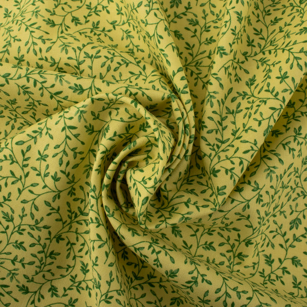 Printed Cotton - HARPERSFIELD - Leafs - Yellow