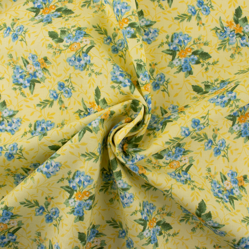 Printed Cotton - HARPERSFIELD - Clematis - Yellow