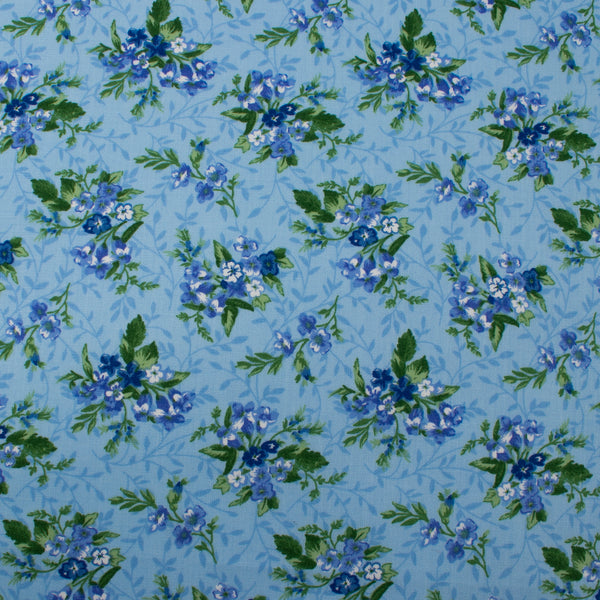 Printed Cotton - HARPERSFIELD - Clematis - Blue