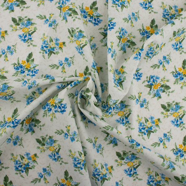 Printed Cotton - HARPERSFIELD - Clematis - White