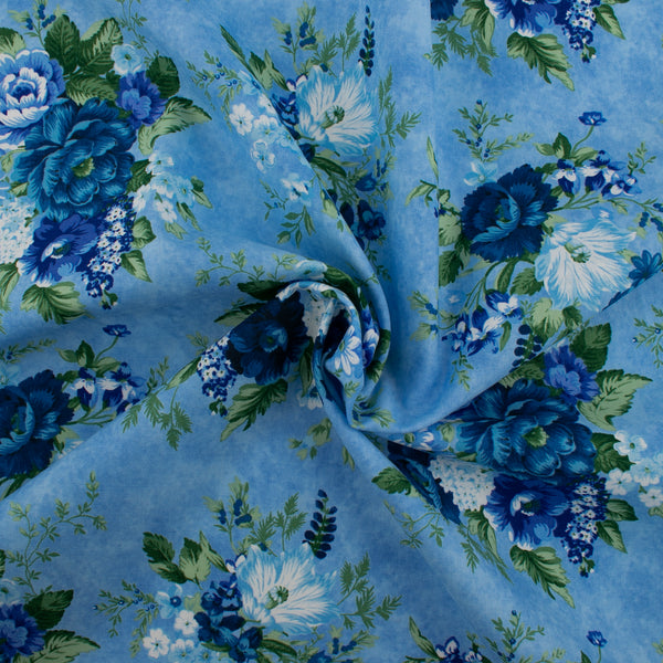 Printed Cotton - HARPERSFIELD - Florals - Blue