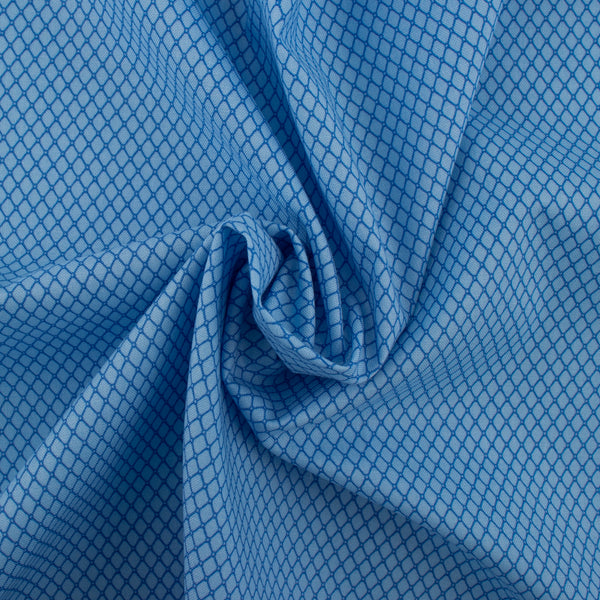 Coton imprimé - HARPERSFIELD - Treillis - Bleu
