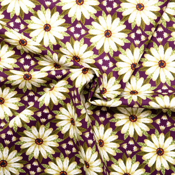 Printed Cotton - AVALON - Daisy - Purple