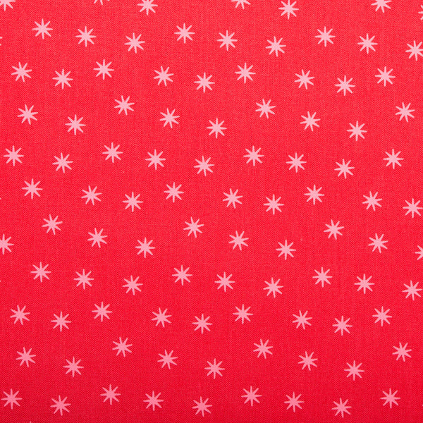 Coton imprimé - HAPPINESS - àtoiles - Rouge
