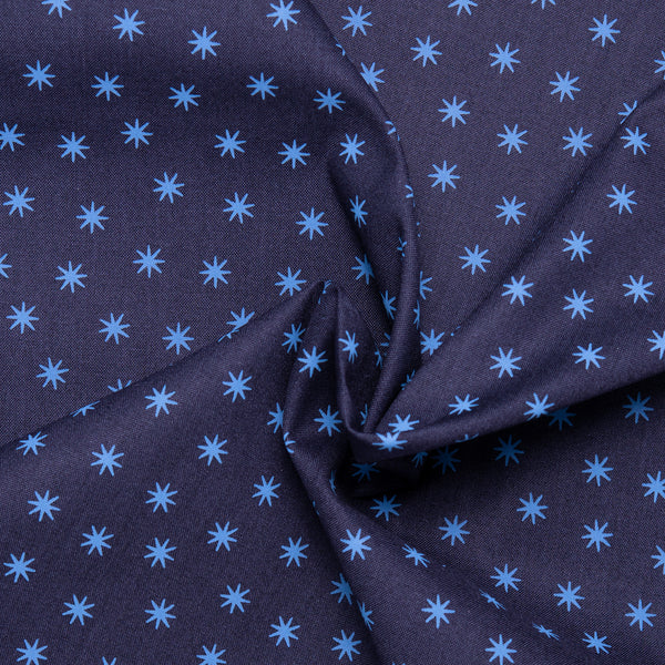 Printed Cotton - HAPPINESS - Stars - Navy