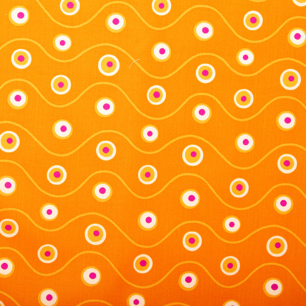 Coton imprimé - HAPPINESS - Cercles - Orange