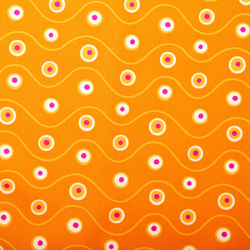 Coton imprimé - HAPPINESS - Cercles - Orange