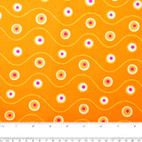 Printed Cotton - HAPPINESS - Cercles - Orange