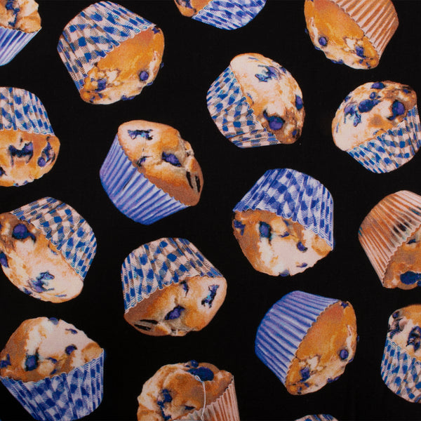 Coton imprimé - BLUEBERRY HILL - Muffins - Bleu