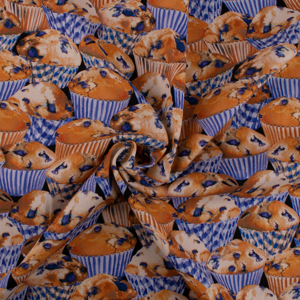 Printed cotton - BLUEBERRY HILL - Muffins - Black