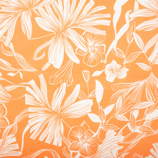 Printed Stretch Sateen - LYDIA - Lily - Orange