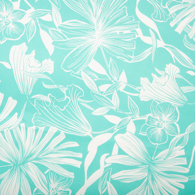 Printed Stretch Sateen - LYDIA - Lily - Light aqua