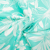 Printed Stretch Sateen - LYDIA - Lily - Light aqua