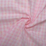 Novelty Fashion Cotton - Daisy / Plaids - Light pink