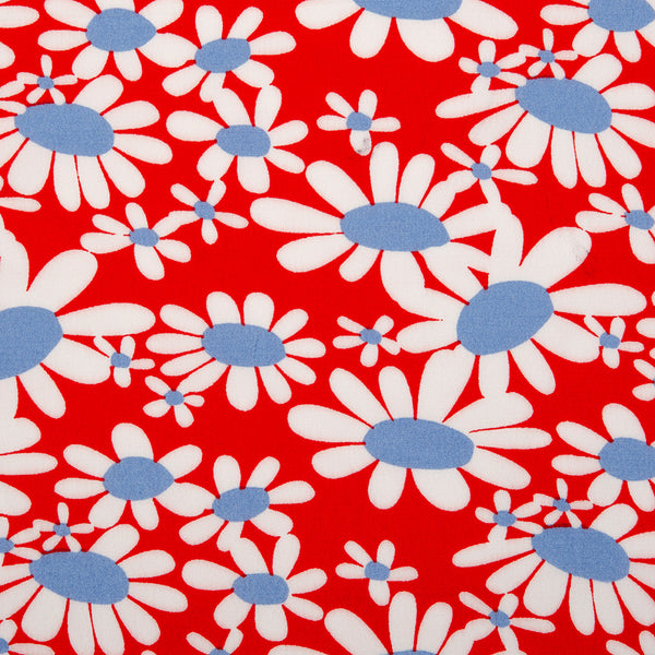 Rayon printed crepe - ALLISON - Daisy - Red