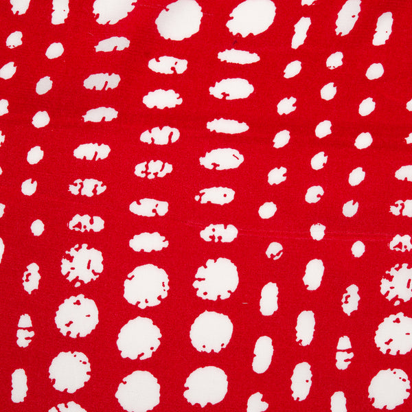 Crêpe de rayonne imprimé - ALLISON - Cercles - Rouge