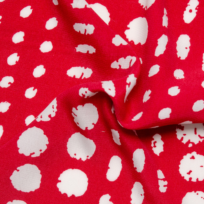Rayon printed crepe - ALLISON - Cercles - Red