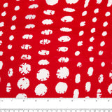 Crêpe de rayonne imprimé - ALLISON - Cercles - Rouge