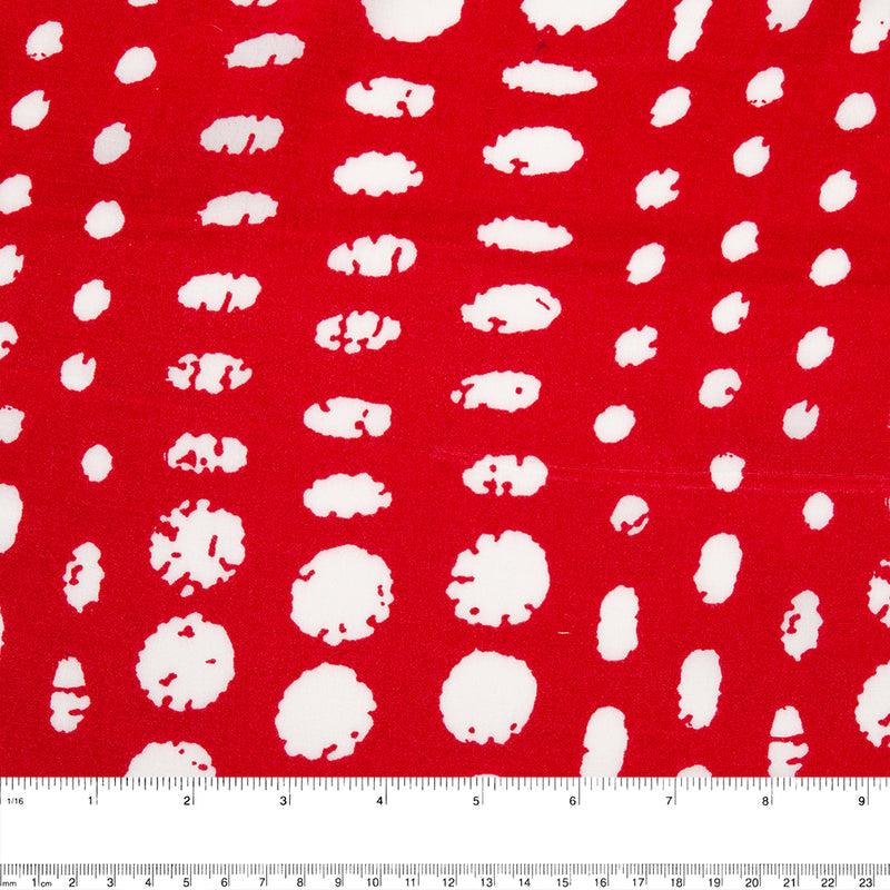 Rayon printed crepe - ALLISON - Cercles - Red