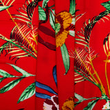 Printed rayon - ANDREA - Tropical leafs - Red