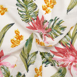 Printed rayon - ANDREA - Tropical leafs - White