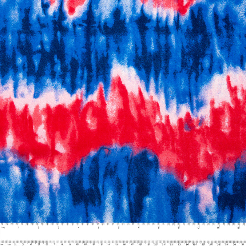 Printed rayon - ANDREA - Tie dye - Red / Blue