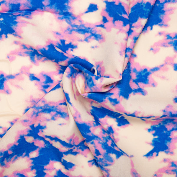 Printed rayon - ANDREA - Tie dye - Blue / Pink