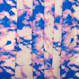 Rayonne imprimée - ANDREA - Tie dye - Bleu / Rose