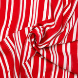 Printed rayon - ANDREA - Stripes - Red