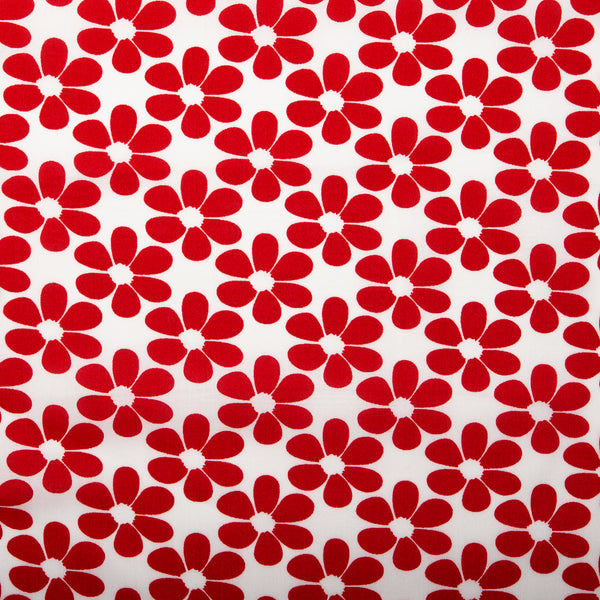 Printed rayon - ANDREA - Daisy - Red