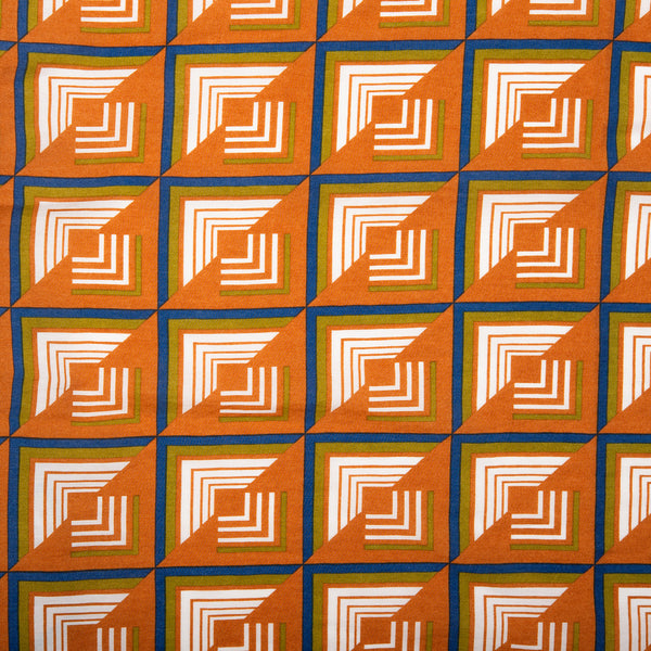 Rayonne imprimée - ANDREA - Cubes - Orange